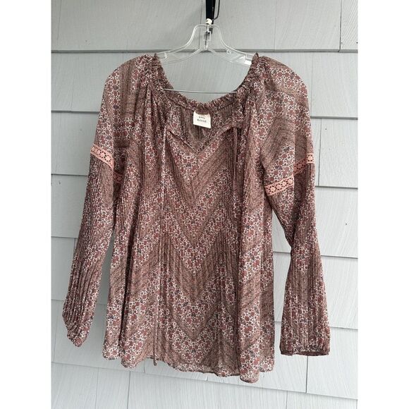 Knox Rose Tops - Knox Rose Top Womens Small‎  Dusty Pink Floral Long Sleeves Blouse Boho S